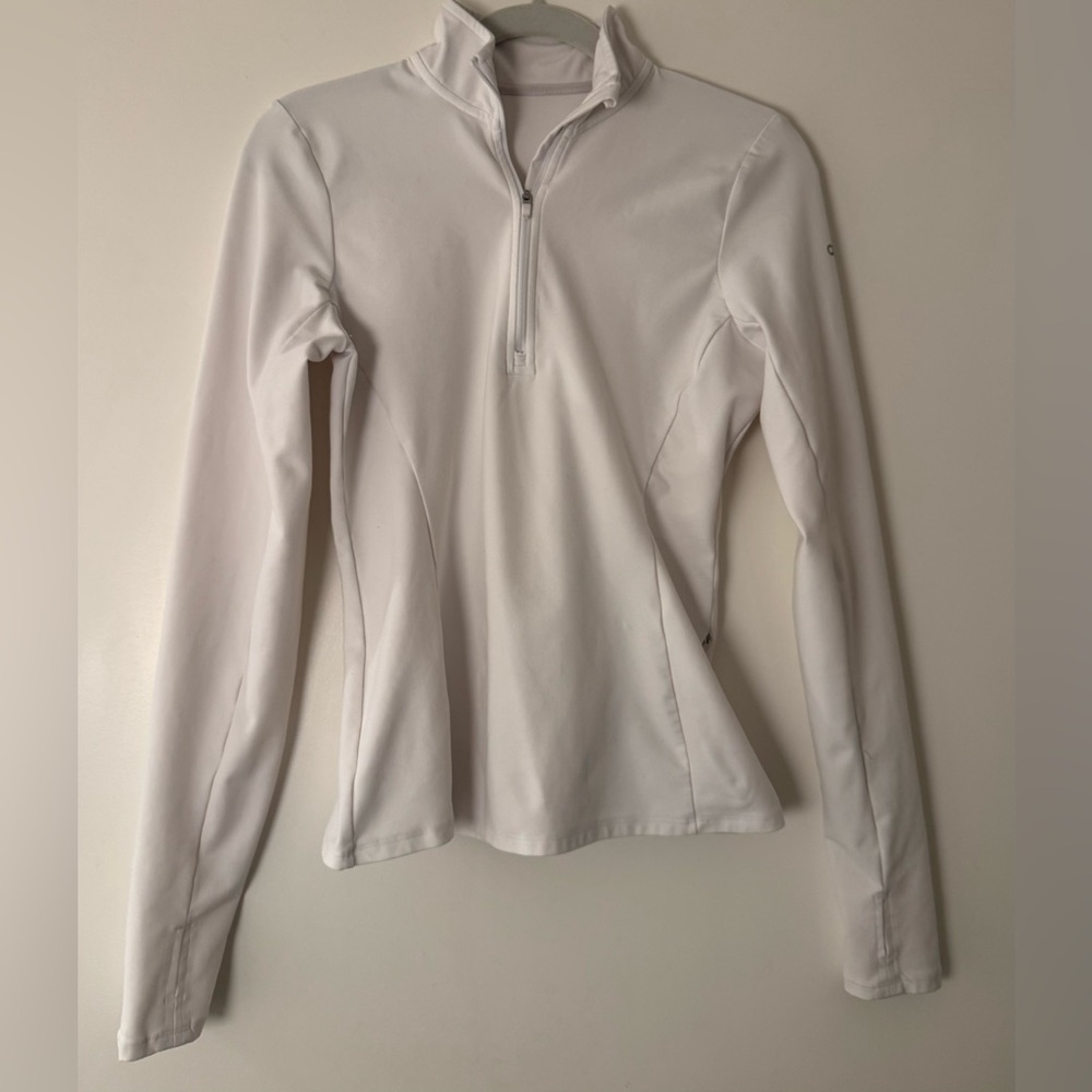 Alo Yoga Alosoft 1/2 Zip Rapid Pullover White | Size M - Picture 6 of 10